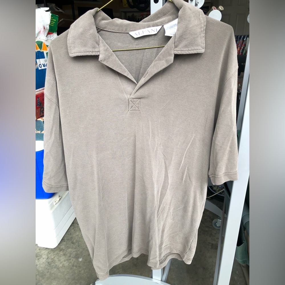 Alfani Men's Taupe Polo Shirt